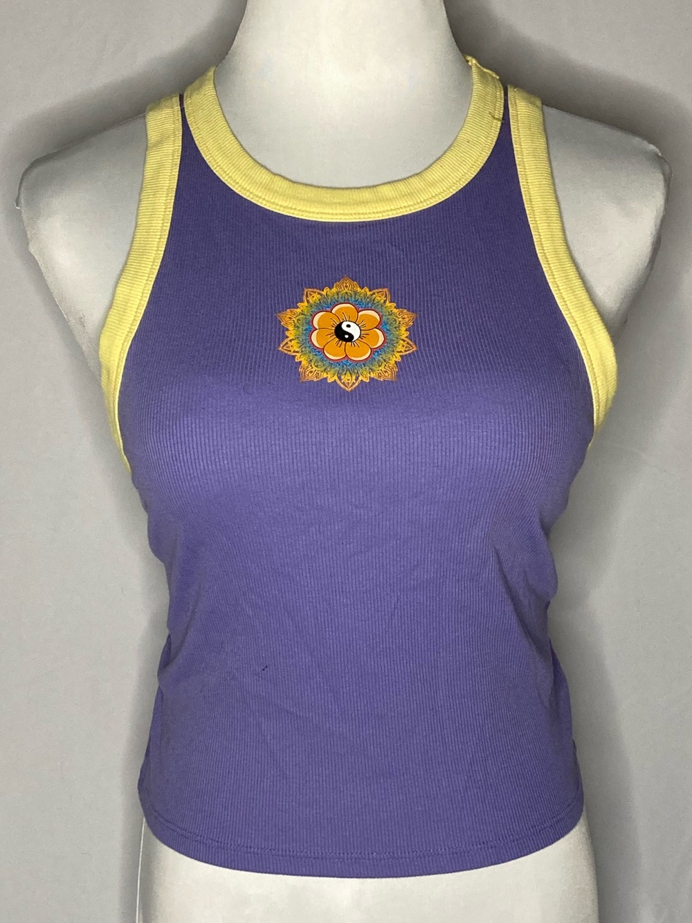 Forever 21 Lavender and Yellow Knit Top